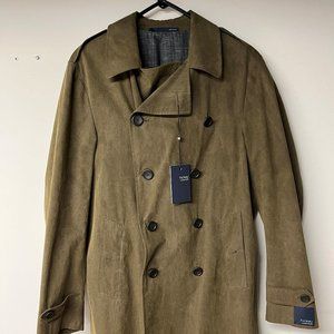 Hickey Freeman Light Weight Lined Waxed Cotton top coat Olive